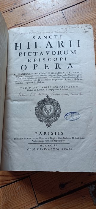 Sancti Hilarii Pictavorum Episcopi Opera - 1643