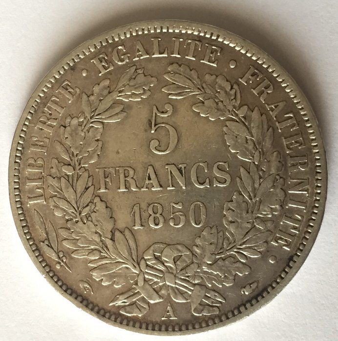 France. Second Republic (1848-1852). 5 Francs 1850-A Cérès