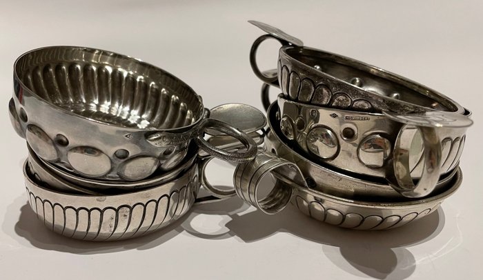 Tastevin (8) - .950 zilver, Zilver - Various makers - Frankrijk - Begin 20e eeuw
