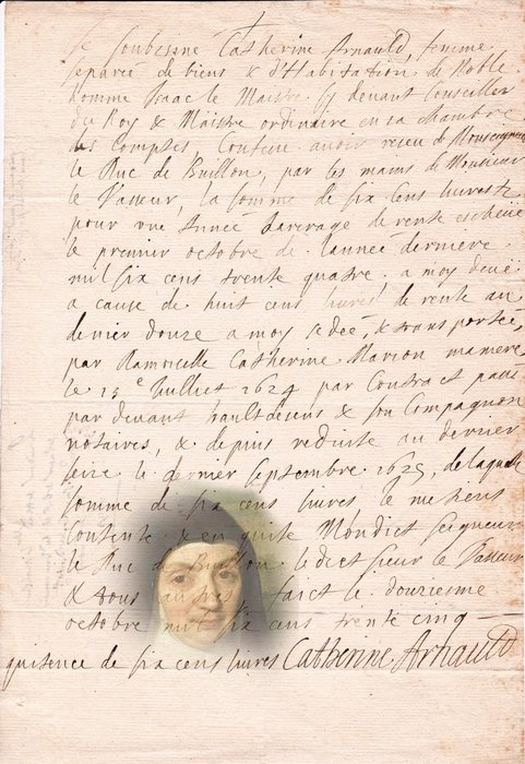 Catherine Arnauld [Jansénisme] - Pièce Signée - 1635