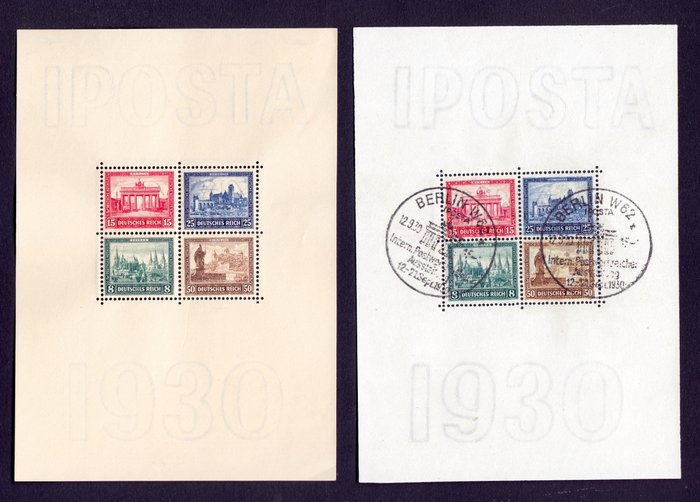 Deutsches Reich 1930 - Two IPOSTA International Exhibition Mini Sheets