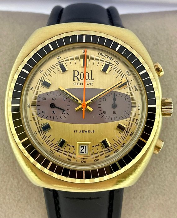 ROAL Genève - Chronographe Jumbo - Valjoux 7734 - "NO RESERVE PRICE" - Heren - 1970-1979