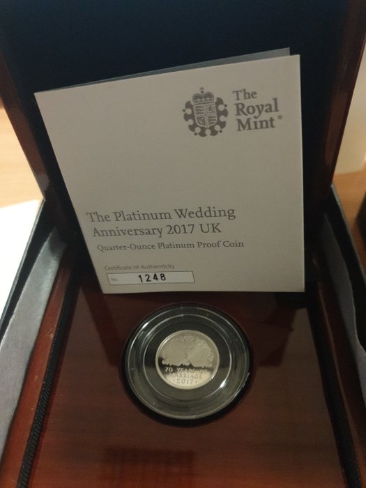 Vereinigtes Königreich. 25 Pounds 2017 Proof '70 Years of Marriage' 7,846 gram 999,5/1000 platinum