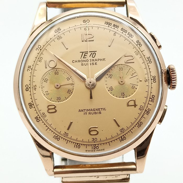 Tevo - Chronographe Suisse 18k - Heren - 1950-1959
