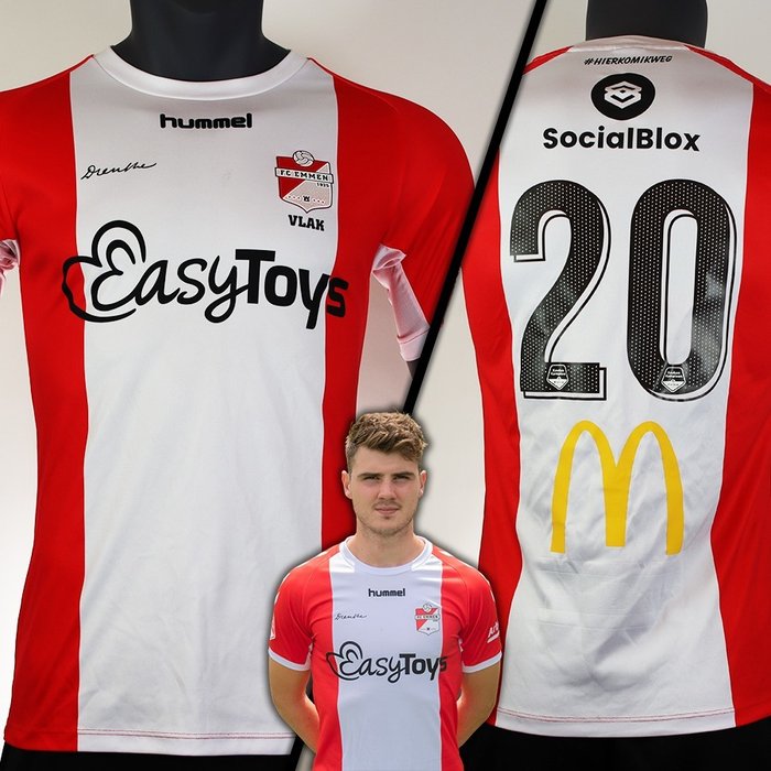 FC Emmen 2021/22 (Thuis/Home) - J. Vlak - Handgesigneerd Matchworn shirt #20