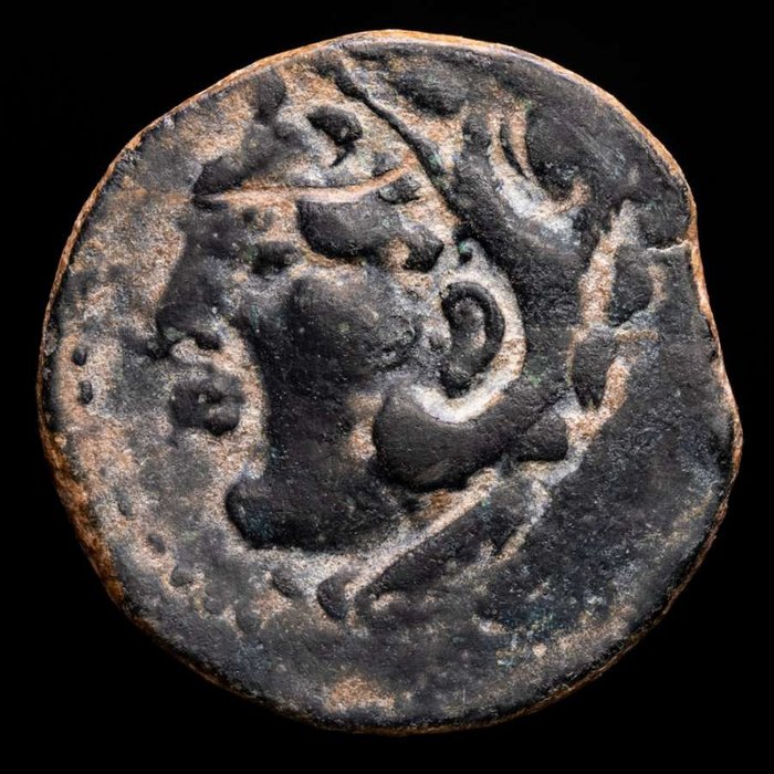 Hispania, Gades. actual Cadiz.. Æ As,  200-100 a.C. - Melqart (Herakles) / Dos atunes.