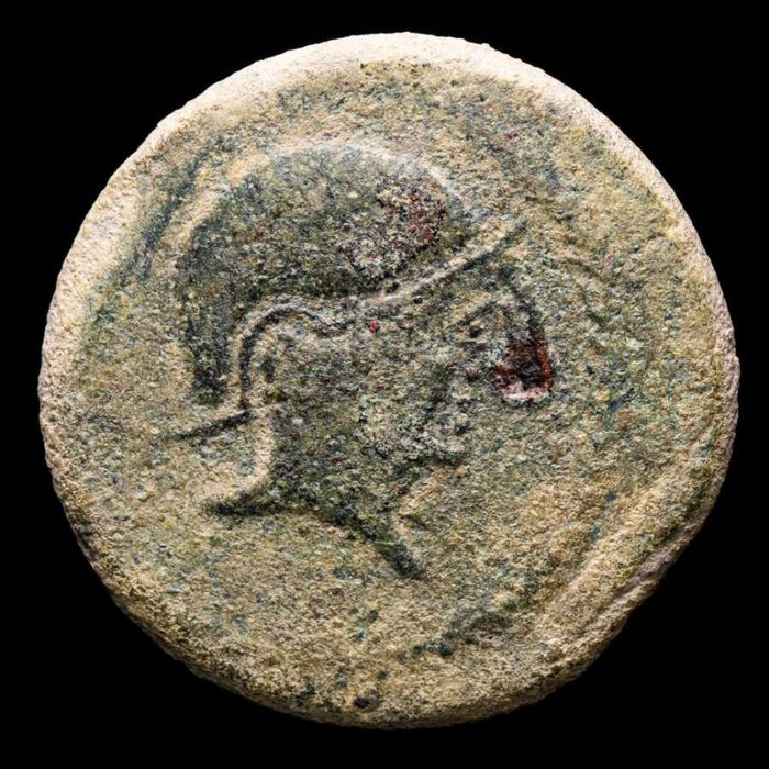 Hispania, Carmo. Æ As,  -actual Carmona, Sevilla, 120-80 a.C. - CARMO entre dos espigas.