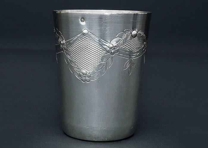 Bekerglas - .800 zilver - Frankrijk - ca. 1900