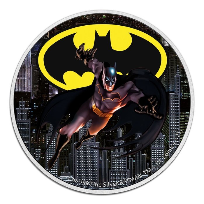 Niue. 2 Dollars 2021 DC Comics Justice League Batman Colorized Coin - 1 oz