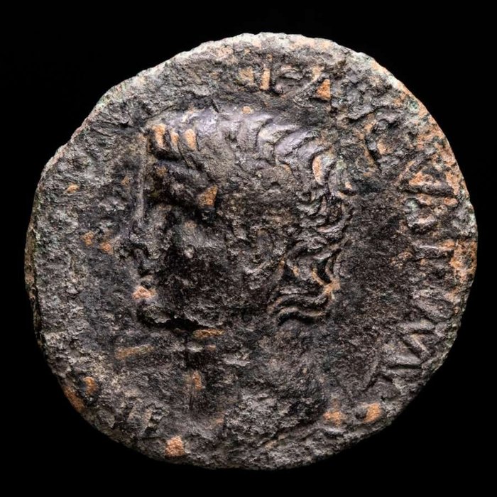 Segobriga mint (Hispania, Saelices, Cuenca).. Tiberius (AD 14-37). Bronze As,  SEGOBRIGA in two lines, in laurel wreath.