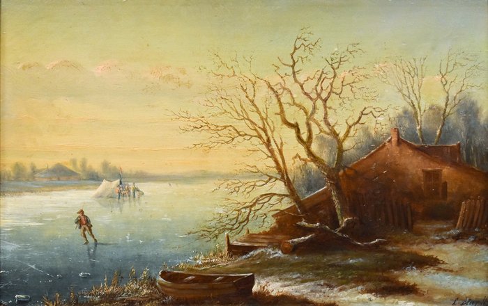 Louwerencius Plas (1828-1888) - Wintergezicht