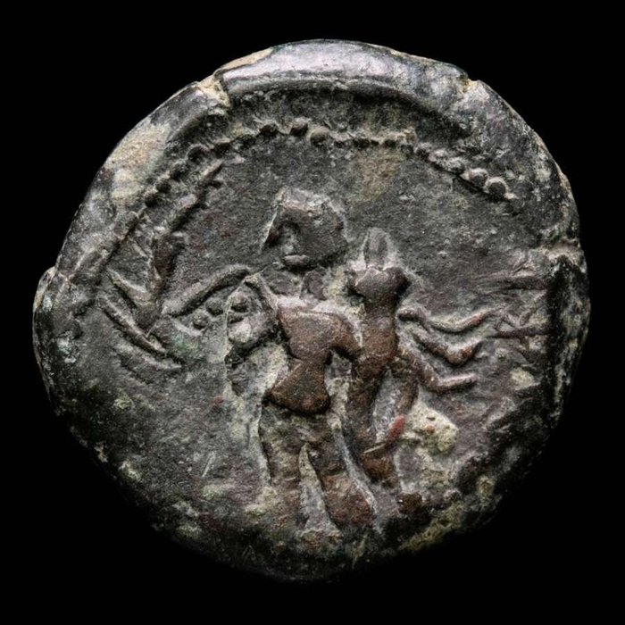 Hispania, Corduba (Colonia Patricia). Julio César y Pompeyo (46-45 a.C.). Æ Semis,  Venus / Cupido CORDVBA