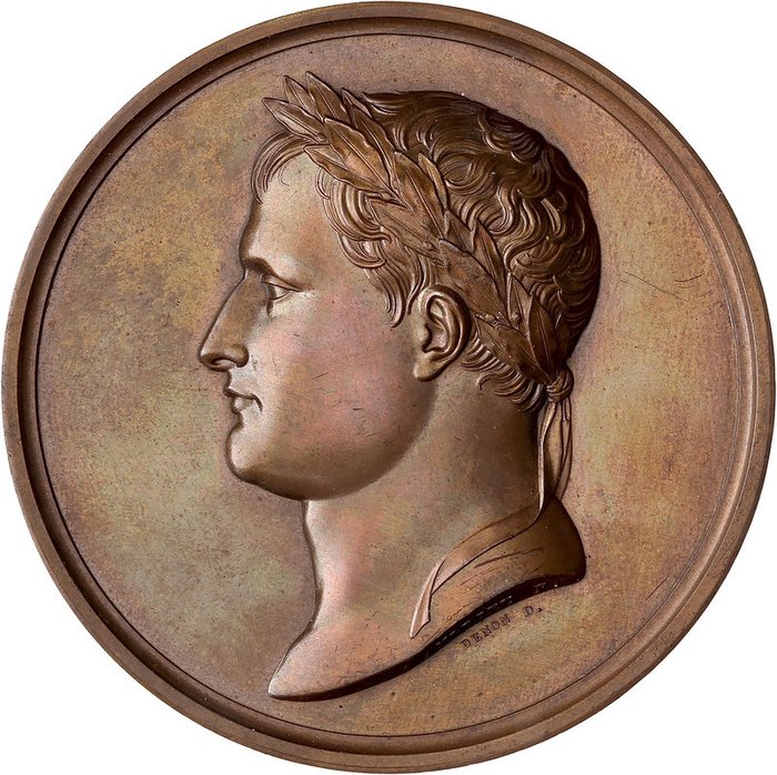 France. Bronze medal "Napoléon I. Première Décade du Dix-Neuvième Siècle" 1810 par Andrieu