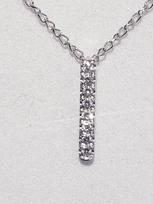 Preview of the first image of No Reserve Price - 18 kt. White gold - Necklace with pendant Diamond - Diamonds.