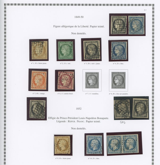 Frankreich 1849/1875 - A collection of Ceres and Napoleon classics, n°6, 9, 33, 40B Calvès... - Value +9500 - - Entre les n°1 et 60