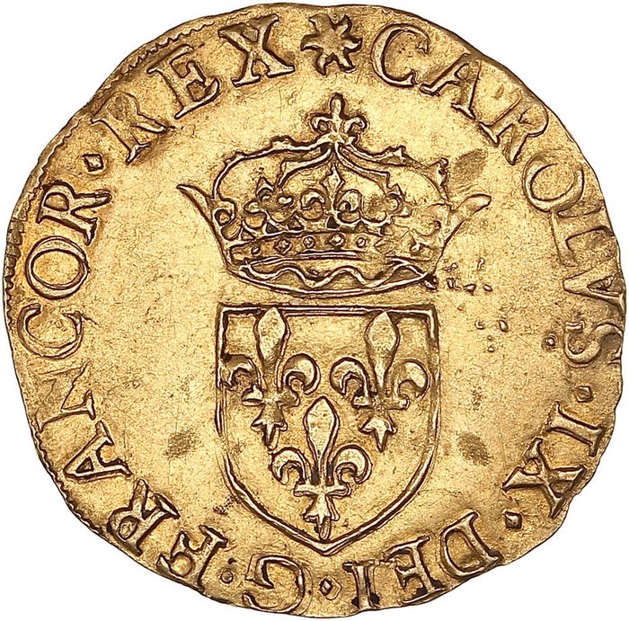 Frankreich. Karl IX. (1560-1574). Ecu d'or au soleil 1565-G, Poitiers
