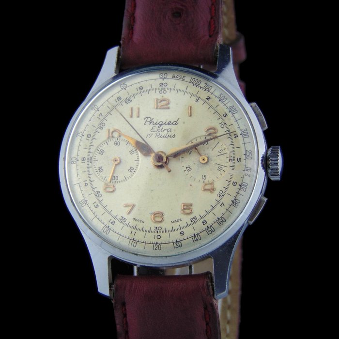 Phigied - Extra Chronograph "Base 1000" - Cal. Phigied 151 / Valjoux 92 - Heren - 1950-1959