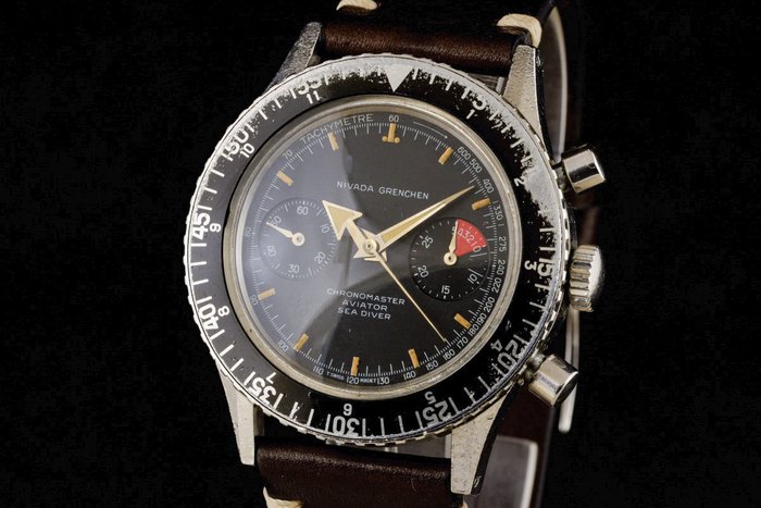 Nivada - Grenchen Chronomaster Aviator Sea Diver Chronograph - "NO RESERVE PRICE" - 1837 M 8222 - Heren - 1960-1969