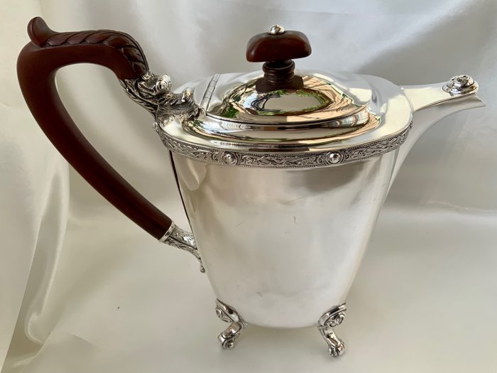 Sterling silver water / coffee  jug U.K. (1) - .925 silver, ebony handle - Charles S Green & Co Ltd - U.K. - 1938