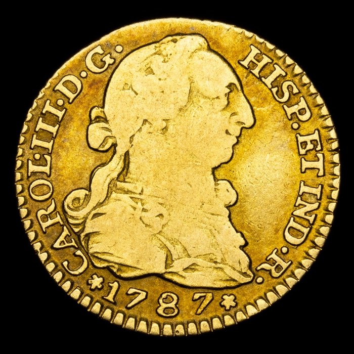 Spain. Carlos III (1759-1788). Escudo - 1787. D.V. - Madrid.