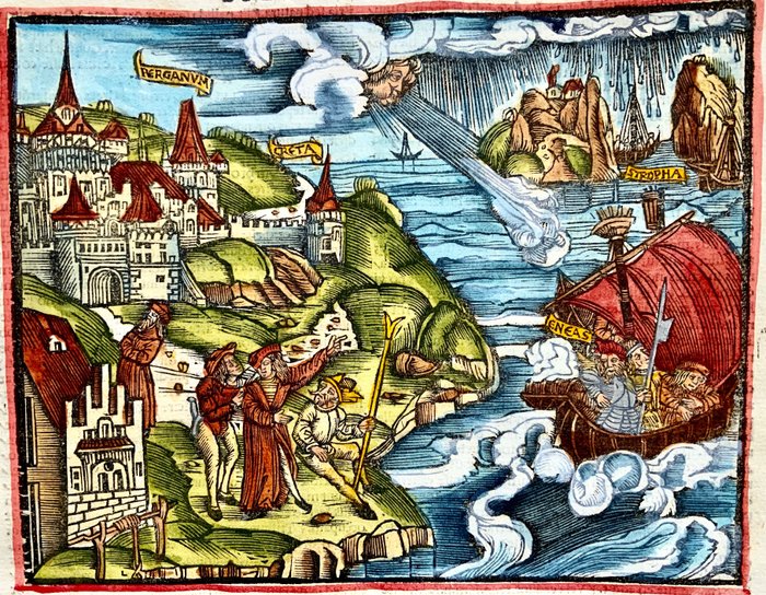 Grüninger Workshop (after) ; Virgil - Virgil Aeneid - The Trojans Leave Crete for Italy - 1515 - 1515