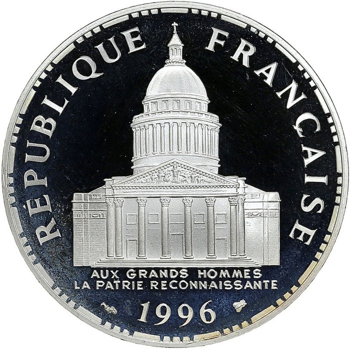 France. Fifth Republic. 100 Francs 1996 Panthéon. BE en argent