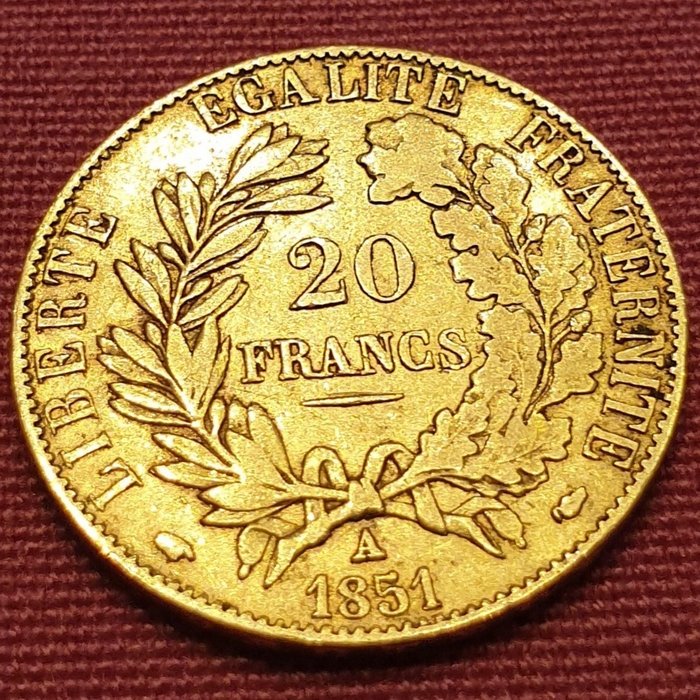 Frankreich. Second Republic (1848-1852). 20 Francs 1851-A Cérès