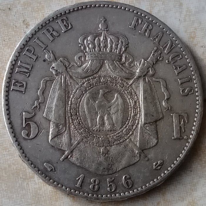 France. Napoléon III (1852-1870). 5 Francs 1856-A, Paris