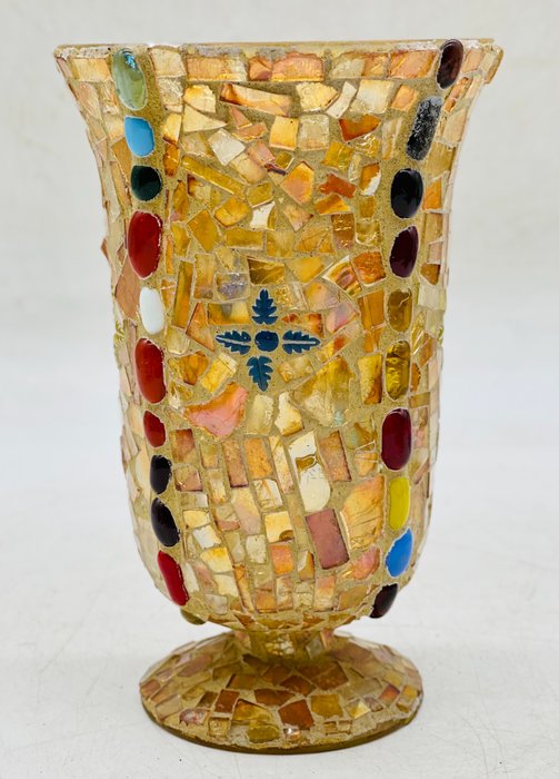 Grande Coppa Bizantina - Art Nouveau - Cristallo, Pietra (minerale)