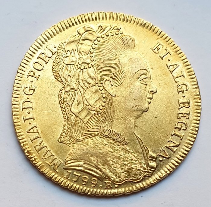 Brazilië (Koloniaal). D. Maria I (1786-1799). Peça (6.400 Reis) 1799 R - Rio de Janeiro
