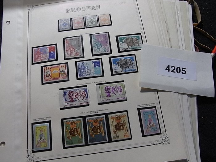 Bhutan 1954/1974 - Mooie collectie op bladen. Wordt zelden aangeboden.