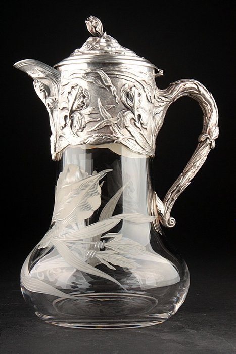Large Art Nouveau jug in silver - .925 silver - Germany - First half 20th century