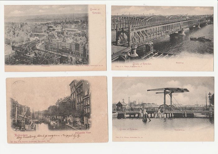 Niederlande - Rotterdam und Overschie - Postkarten (Sammlung von 308) - 1899