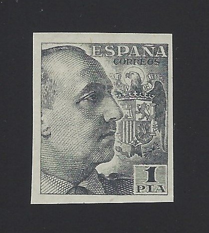 Spanien 1949 - 1 Pta. General Franco, imperforated - Edifil nº 1056s
