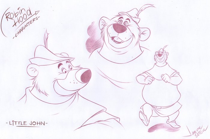 Robin Hood Characters : Little John - Original Drawing - Signed by Jaume Esteve