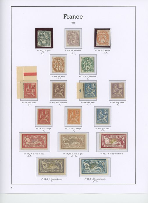 Frankreich 1900/1927 - Very fine Semi-modern collection, Mouchon, 2 francs Merson, War Orphans, Bordeaux Congress... Value - Entre les n°107 et 232