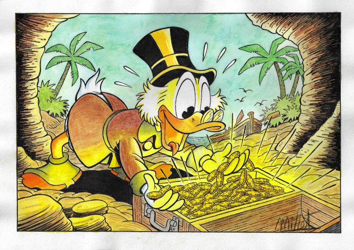 Scrooge McDuck - Original Drawing - Millet - Size: 21 x 29,5 cm