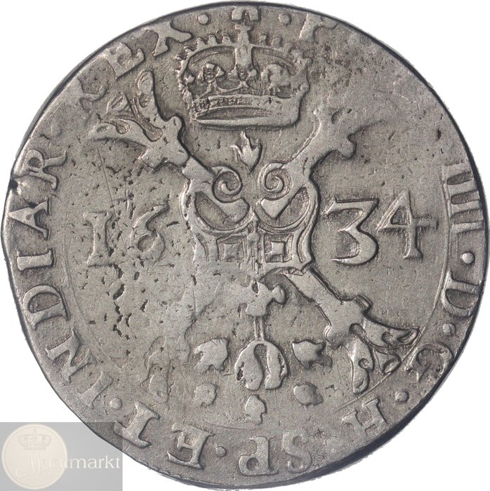 Spanisch-Niederlande, Doornik. Philip IV (1621-1665). Patagon 1634