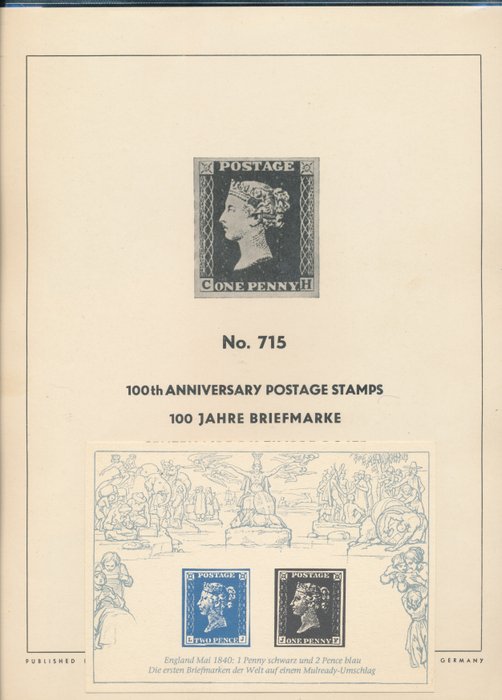 Wereld 1940/1970 - Motief; 100 jaar postzegels; opzet tot een tentoonstellingscollectie
