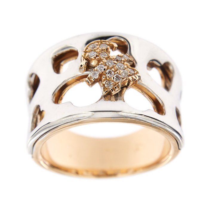 Preview of the first image of Le Bebè - 18 kt. Pink gold, White gold - Ring - 0.15 ct.