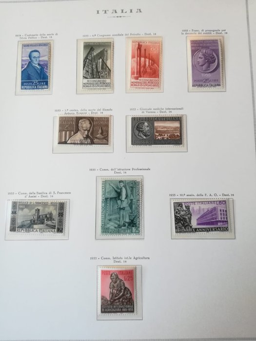 Italian Republic 1955/1966 - Marini sheets with full years (no Gronchi), with various services