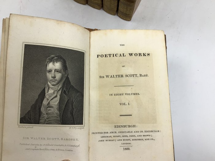 Sir Walter Scott - The Poetical Works of Sir Walter Scott (complete in 8 volumes in fine binding) - 1822