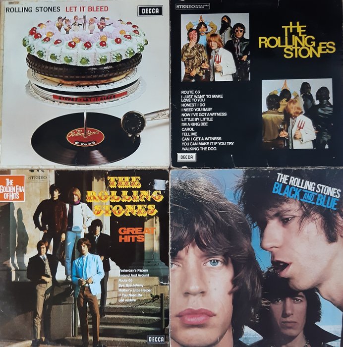 Rolling Stones - 4 lp albums :Let It Bleed / The Rolling Stones / Great Hits / Black And Blue - Multiple titles - LP's - 1969/1976