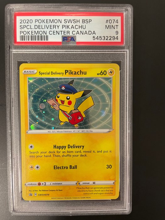 The Pokémon Company - Pokémon - Graded Card Pokemon special delivery pikachu canada psa 9 mint no Charizard gold star - 2020