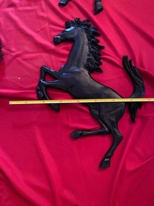 Image 3 of Decorative object - Ferrari Prancing Horse in black aluminium 90x60cm - Ferrari - After 2000