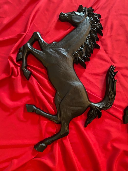 Preview of the first image of Decorative object - Ferrari Prancing Horse in black aluminium 90x60cm - Ferrari - After 2000.