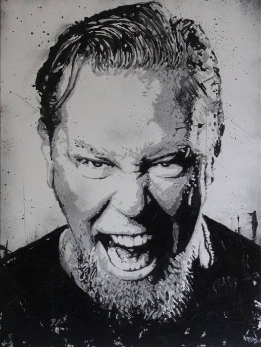 Metallica - James Hetfield - Artwork by artist Vincent Mink - Obra de arte/Pintura - 2021/2021