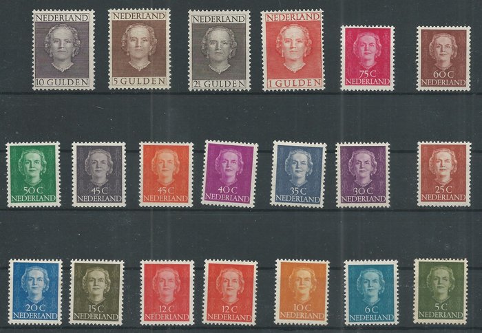 Netherlands 1949/1951 - Queen Juliana ‘en face’ - 518/533 + 534/537
