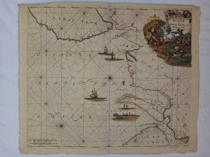 Rusland, Nova Zembla, Barentsz-zee, Russiae et Novae Zembla Maritimae; Louis Renard - Russiae et Novae Zemlae Maritimae - 1701-1720