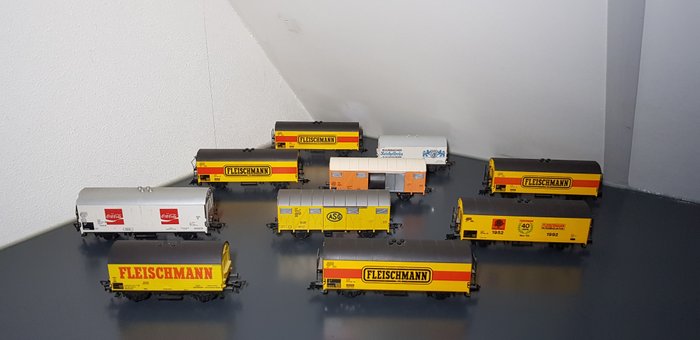 Fleischmann H0 - Transport de fret - 10 wagons de marchandises - DB